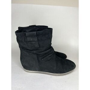 Keys Ankle Boots Wedge Heel Women Size 38 US 7 Black Suede